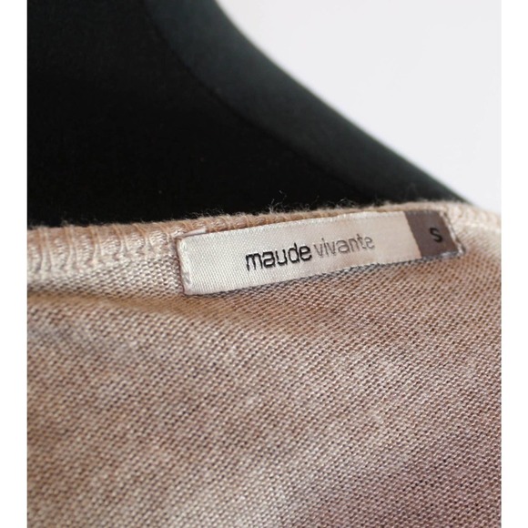 Maude Vivante Sweater High Low Asymmetrical Beige Tan Size S - Picture 4 of 4
